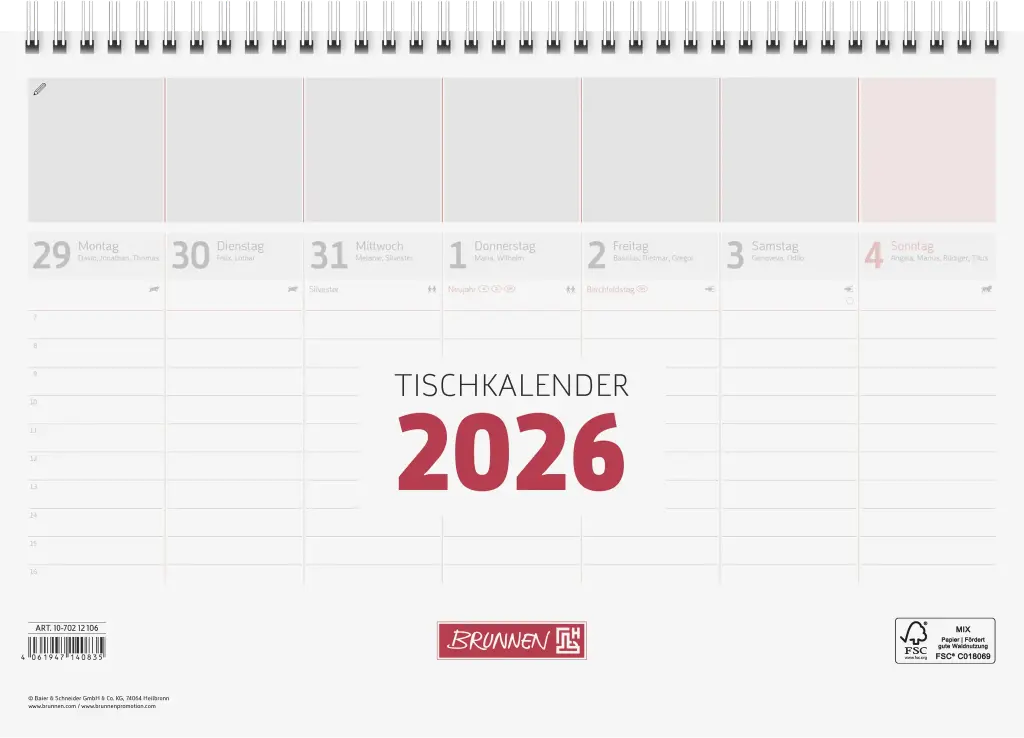 Tischkalender 2026