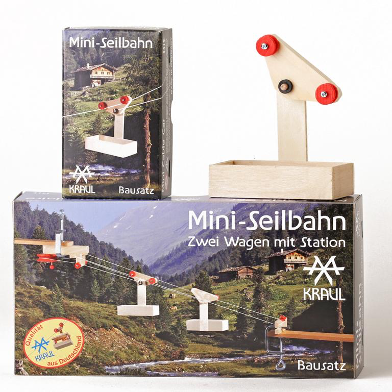 Mini-Seilbahn 2 Wagen mit Station und 2 x 5 m Seil
